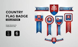 slovakia flag vector badge collection
