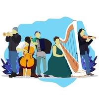 musicians music people instruments traditional jazz , isolated vector set. international jazz day.