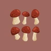 hand drawn cute mushroom. flat illustration vector