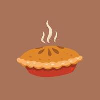 hand drawn cute delicious pie. flat illustration vector