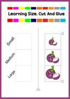 learning size for kids. sort picture by size. sweet mango vector