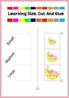 learning size for kids. sort picture by size.cute pigs vector