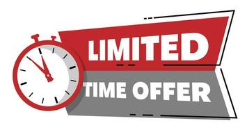 limited time offer vector design in red and black with stop watch