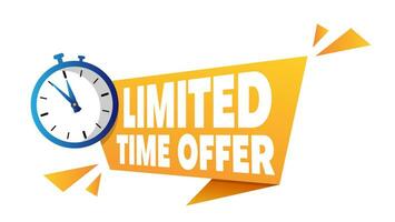 Premium Vector  Limited offer icon with time countdown modern vector  banner ribbon limited offer with stop watch