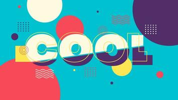 colorful cool banner design with geometric shapes in retro color vector