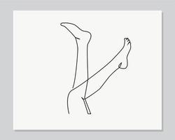 piernas de mujer continua ilustración de una línea vector