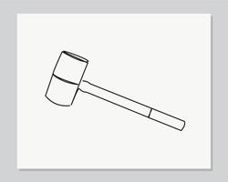 hammer continuous one line illustration vector