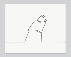 head polar bear continuous one line illustration vector