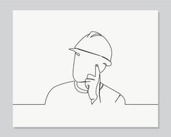 smart engineer continuous one line illustration vector