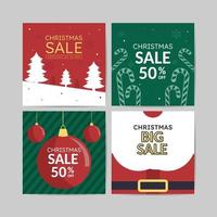 Christmas Sale Social Media Post Template with Flat Design. Anyone can use this easily. vector