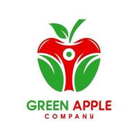 diseño de logotipo de manzana natural vector