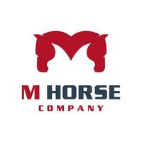 diseño de logotipo de caballo letra m vector