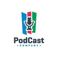 podcast vector logo design