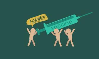 Happy celebration of vaccine found vector