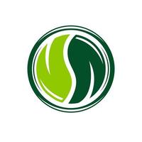 diseño de logotipo de hoja de yin y yang vector