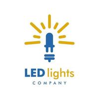 plantilla de diseño de logotipo de luz led vector