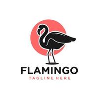 flamingo bird animal logo vector