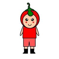 mascota de tomate. personaje de dibujos animados de tomate. vector