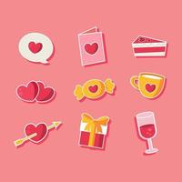 Happy Valentines Day Icon Set vector