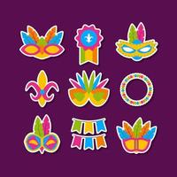 Happy Mardi Gras Festival Stickers vector