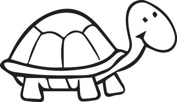 tortuga para colorear página linda caricatura dibujo ilustración descarga gratuita vector