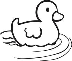 duck coloring page cute cartoon drawing illustration free download vector