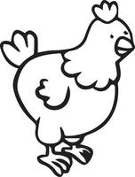 Cute Cartoon Hens Free Coloring Photo Page Download vector