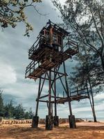 view of the old beach tower beach visitors photo