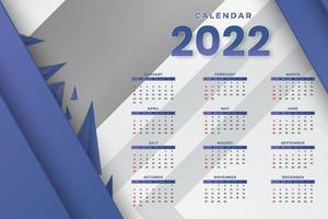 plantilla de calendario mensual para el año 2022. la semana comienza el domingo. Calendario de pared de estilo minimalista. vector