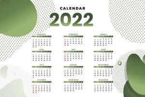 plantilla de calendario mensual para el año 2022. la semana comienza el domingo. Calendario de pared de estilo minimalista. vector