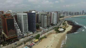 Aerial view of a city near the beach video