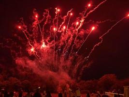 Colour fireworks in the night sky - image photo