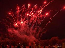 Colour fireworks in the night sky - image photo