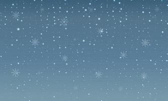 Winter background with glowing and blurred snowflakes. Christmas background with falling snow. Vector illustration