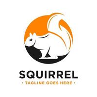 squirrel and circle logo design template vector