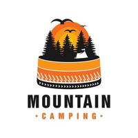 logo design camp in the mountains vector