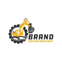 Excavator tool repair logo vector