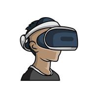 Virtual reality game logo design vector
