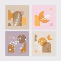 boho social media highlight story cover set of element vector