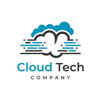 plantilla de diseño de logotipo de tecnología en la nube vector