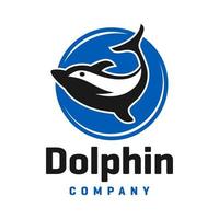 diseño de logo de delfines vector