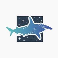 Modern Hammerhead Shark Logo vector