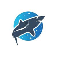logo de vector de tiburon de mar