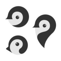 pingüino animal logo icono símbolo vector diseño gráfico conjunto