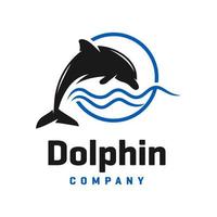 diseño de logo de delfines vector