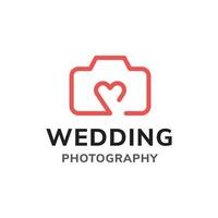 Camera and Heart Symbol Inside for Wedding Photography vector