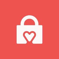 Padlock with Heart Symbol Inside for Security Apps vector