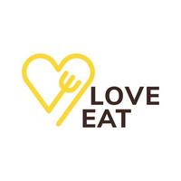 Heart Symbol with Fork inside for food enthusiast vector