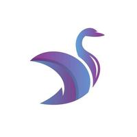 swan animal modern logo vector