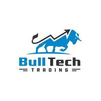 modern investment bull logo vector